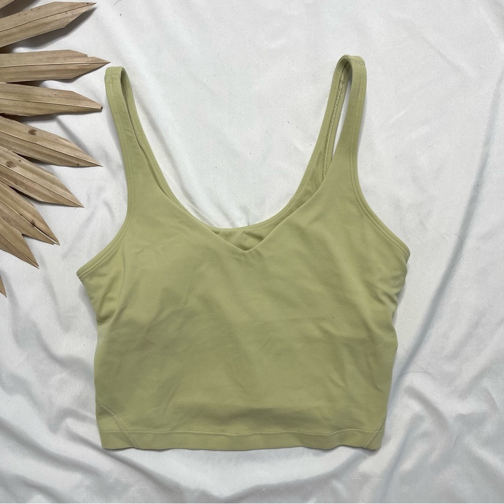 Lululemon Athletica Align Dew Green Cropped Nulu Yoga Workout Tank Top Size 6
